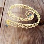 Armband Bracelet Brass Wire Loose Weave Woven Arm..