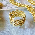Ring, Custom Size, Golden Brass Egyptian Swirl..