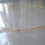Necklace, Golden Brass Crochet, 20 Inch Length