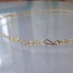 Necklace, Golden Brass Crochet, 20 Inch Length