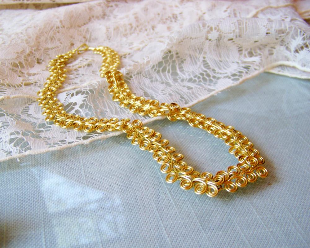 Necklace, Brass Egyptian Swirl Link